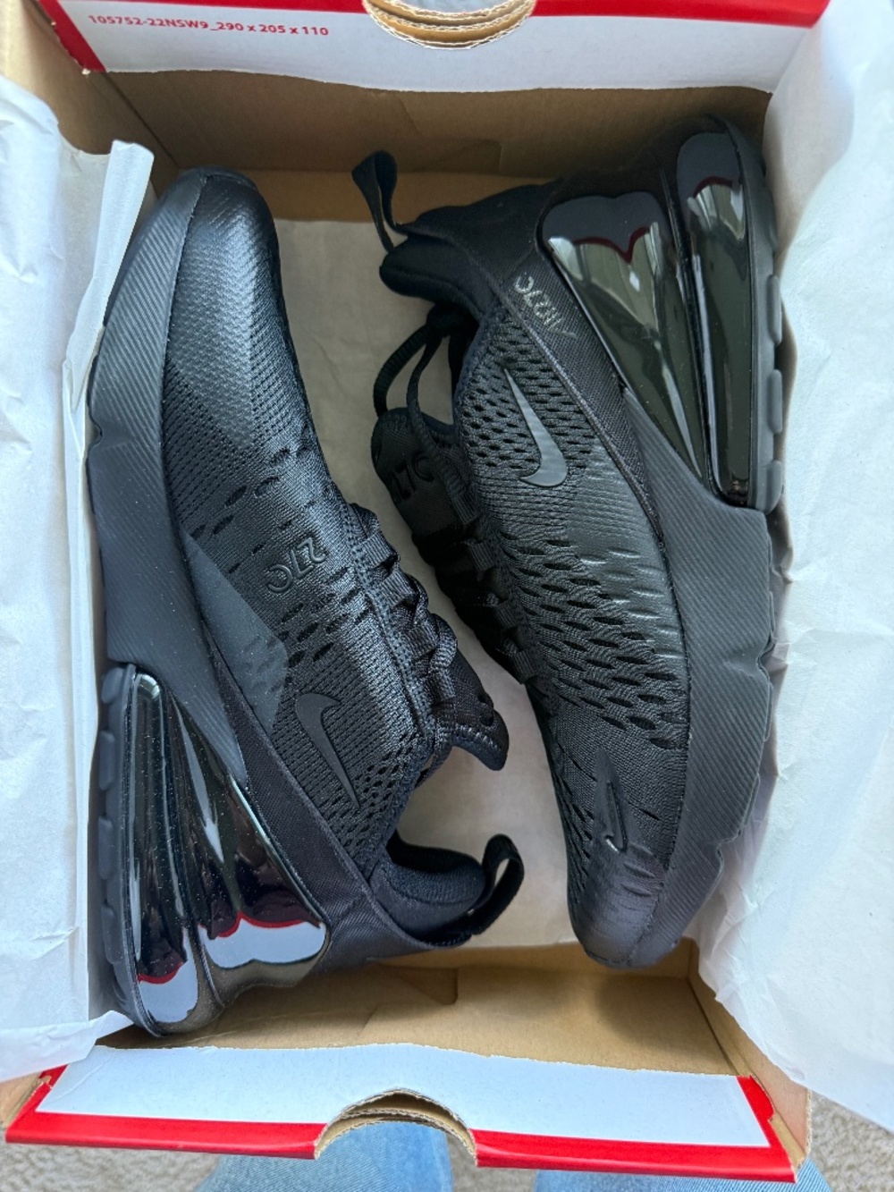 🖤 🖤Nike Air Max 270 Triple Black — BRAND NEW 5.5Y 7W 🖤